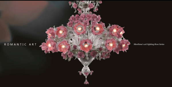 Qilang Moollona Series Of Red Roses Modern Chandelier Red Roses Modern Chandelier Qilang
